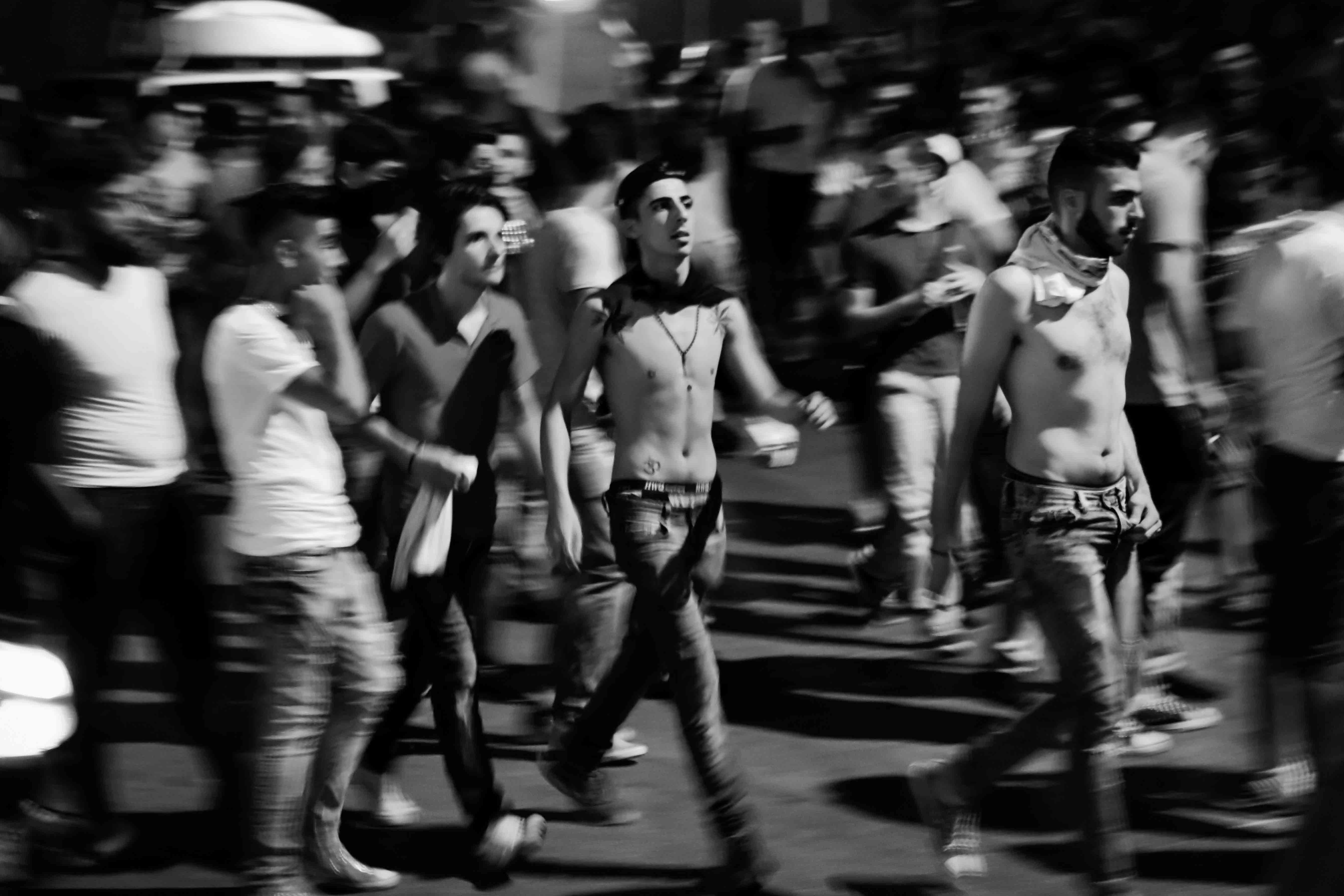 "Protest by Night - Downtown Beirut" by Sami Ouchane